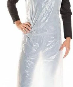 Promo 👏 Merkloos Hygonorm Plastic Wegwerp Schort 12 Micron 100 Stuks Kleur Wit Medisch - Verfschort - Schilderschort - Knutselschort - Keukenschort ⌛