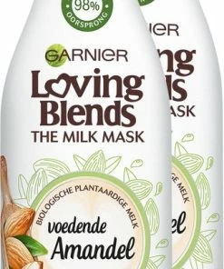 Goedkoopste 💯 Garnier Loving Blends Milk Mask Amandel Haarmasker - 2 X 250ml - Multiverpakking - Normaal Tot Lichtdroog Haar 🎉