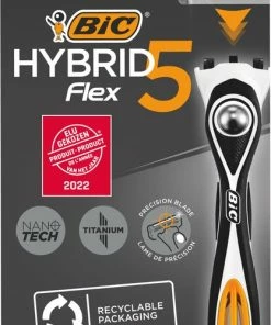 Coupon 🎉 BIC Scheermesjes - Hybrid 5 Flex Scheersysteem Voor Mannen - Precisietrimmer En 5 Beweeglijke Titanium Mesjes - Scheerapparaat Met 2 Navulmesjes - Product Van Het Jaar 2022 👏