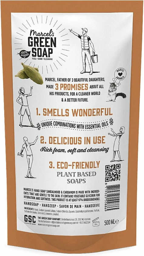 Promo π Marcel's Green Soap Navulling 500 Ml - Sandelhout En Kardamom π 6 Promo π Marcel's Green Soap Navulling 500 Ml - Sandelhout En Kardamom π - Afbeelding 4