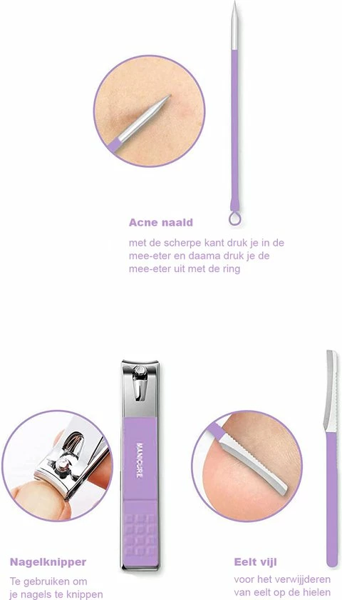 Goedkoopste π BAESS 16-delige Pedicure En Manicure Set - Nagelknipper - Pedicureset - Nagelvijl - Nageltang - Kalknagel - Roze π 4 Goedkoopste π BAESS 16-delige Pedicure En Manicure Set - Nagelknipper - Pedicureset - Nagelvijl - Nageltang - Kalknagel - Roze π - Afbeelding 2