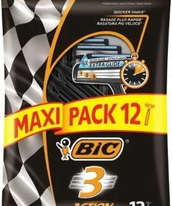 Groothandel 🎉 BIC 3 Actie Wegwerpscheermesjes Voor Mannen - 3 Blades - Set Van 12 😉