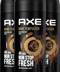 Uitgang 👏 Axe Dark Tempatation Deodorant Bodyspray - 3x 150ml - Voordeelverpakking ✨