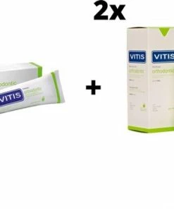Gloednieuw 😍 2x Vitis Orthodontic Mondspoelmiddel + 2x Vitis Orthodontic Tandpasta - Voordeelpakket 👍