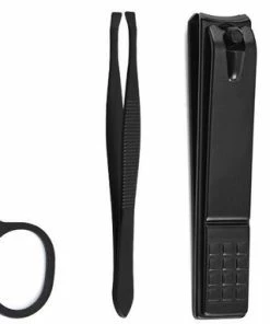 Promo 🔥 Merkloos Manicure Set - Pedicure Set - 4-delig - Luxe - Schaar - Vijl - Nagelknipper - Pincet - Donkergrijs - PU Leer - Reisset - Reis Set 🎉 -Oral-B Shop 550x382 1