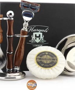 Kopen 😀 Haryali London Compleet Shaving Set In Hout & Metaal. Cadeau Voor Hem (Wooden Shaving Set) ⌛