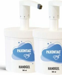 Gloednieuw ⌛ Paxontac Handgel 500 Ml 2x Met Pomp - Hervulbare Verpakking - Beste Pompsysteem Op De Markt - Droogt Snel En Plakt Niet - Hygiënische Alcohol Gel ❤️