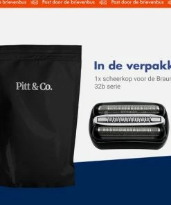 Korting ⭐ Pitt & Co. Universele Scheerkop Geschikt Voor Braun Series 3 32b – Vervangend Scheerblad Braun – Zwarte Cassette 😀 -Oral-B Shop 550x490 3