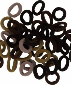 Aanbiedingen 💯 Jessidress Kleine Haar Elastiekjes, Katoenen Sterke Mini Elastieken - Bruin 🎉