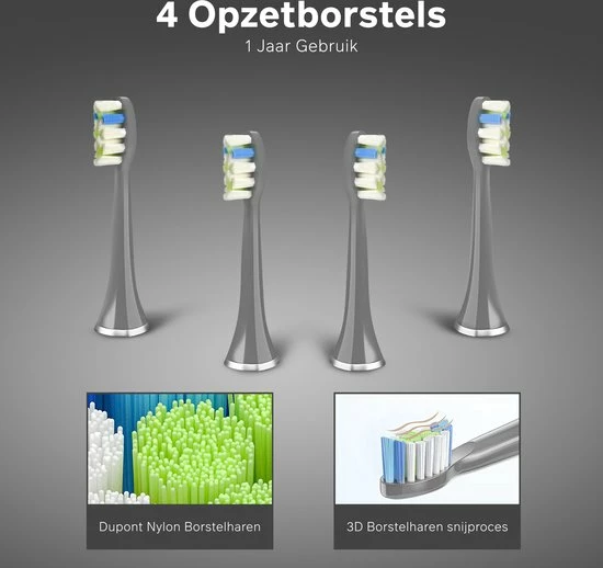 Uitgang ???? Bintoi® ISonic ProClean - Opzetborstels Elektrische Tandenborstel - 4 Stuks - Geschikt Voor Bintoi ISonic D700/D600 - Jaarvoorraad - Grijs ???? 6 Uitgang ???? Bintoi® ISonic ProClean - Opzetborstels Elektrische Tandenborstel - 4 Stuks - Geschikt Voor Bintoi ISonic D700/D600 - Jaarvoorraad - Grijs ???? - Afbeelding 4