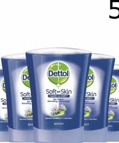 Uitgang 🔔 Dettol Handzeep No-Touch Navulling Blauwe Lotusbloem - 5 X 250 Ml - Grootverpakking 🎁