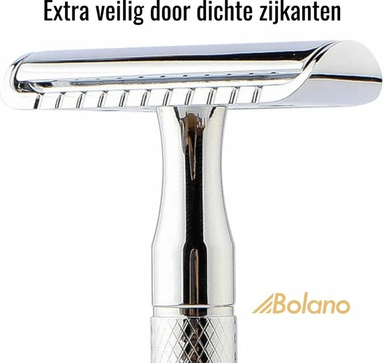 Groothandel π Bolano® Safety Razor Set Zilver + 30 Double Edge Scheermesjes + Houder - Klassiek Scheermes Voor Mannen En Vrouwen - D663 π 8 Groothandel π Bolano® Safety Razor Set Zilver + 30 Double Edge Scheermesjes + Houder - Klassiek Scheermes Voor Mannen En Vrouwen - D663 π - Afbeelding 6