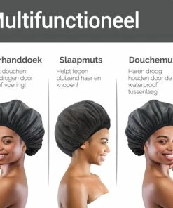 Goedkoopste 🧨 HomeShopXL 3 In 1 - Haarhanddoek Microvezel, Slaapmuts Satijn En Douchemuts In 1 - Zwart - Hoofdhanddoek Herbruikbaar Bonnet ❤️ -Oral-B Shop 550x522 1