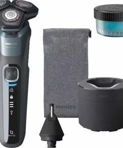Flash-uitverkoop 🔥 Philips SHAVER Series 5000 S5586/66 Elektrisch Scheerapparaat, SteelPrecision-mesjes, Wet & Dry, Reinigingsstation 🔥