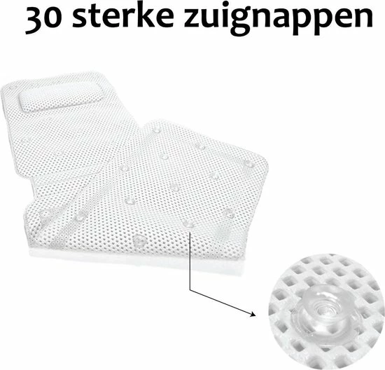 Flash-uitverkoop ???? HappyBuy's Badkussen Voor In Bad - Nekkussen Bad - Hoofdsteun Bad - Badmatras - 30 Anti Slip Zuigzappen - Zacht En Orthopedisch Voor In Bad En Jacuzzi - Milieuvriendelijk - 36x124CM - Wit ???? 6 Flash-uitverkoop ???? HappyBuy's Badkussen Voor In Bad - Nekkussen Bad - Hoofdsteun Bad - Badmatras - 30 Anti Slip Zuigzappen - Zacht En Orthopedisch Voor In Bad En Jacuzzi - Milieuvriendelijk - 36x124CM - Wit ???? - Afbeelding 4