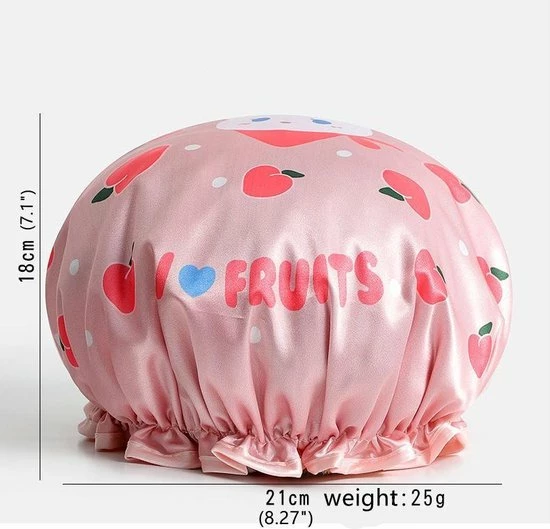 Uitgang π₯ Merkloos Douchemuts Kind Meisje Waterproof - Waterdicht (1-10 Jaar) - Badmuts Roze Met Poes En Fruit - Douchekap π₯° 4 Uitgang π₯ Merkloos Douchemuts Kind Meisje Waterproof - Waterdicht (1-10 Jaar) - Badmuts Roze Met Poes En Fruit - Douchekap π₯° - Afbeelding 2