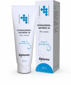 Gloednieuw 😀 Bipharma Cetomacrogolcreme Met 20% Vaseline 100gram 🥰