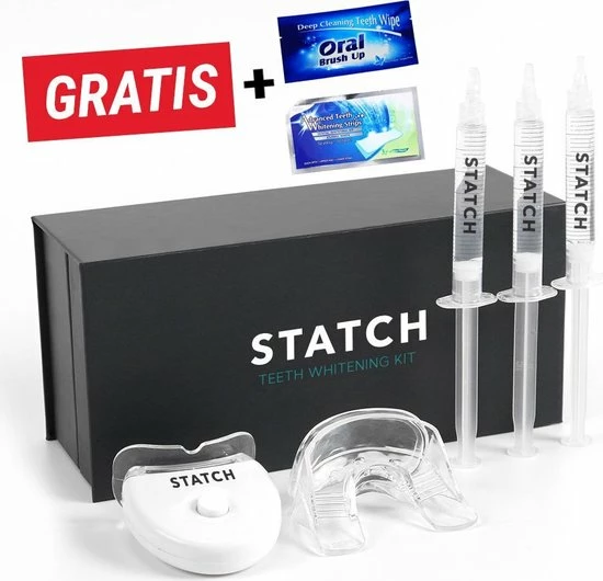 Gloednieuw π Tandenbleekset - Inclusief Teeth Whitening Strips + Wipes + 3 Gelspuiten - Zonder Peroxide 100% Natuurlijk - Dierproefvrij - Wittere Tanden - 3D LED - Teeth Whitening - Premium Edition Statch π₯ 3 Gloednieuw π Tandenbleekset - Inclusief Teeth Whitening Strips + Wipes + 3 Gelspuiten - Zonder Peroxide 100% Natuurlijk - Dierproefvrij - Wittere Tanden - 3D LED - Teeth Whitening - Premium Edition Statch π₯