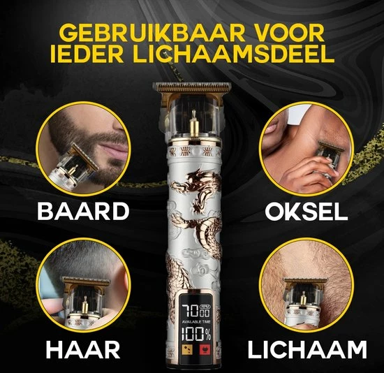 Beste Verkoop ⭐ Roberts & Co - Luxe Tondeuse Met Display-professionele Trimmerset – Bakkebaarden – Haar – Scheerapparaat – Goud - Draadloos/bedraad - 1 T/m 6 Mm ???? 5 Beste Verkoop ⭐ Roberts & Co - Luxe Tondeuse Met Display-professionele Trimmerset – Bakkebaarden – Haar – Scheerapparaat – Goud - Draadloos/bedraad - 1 T/m 6 Mm ???? - Afbeelding 3