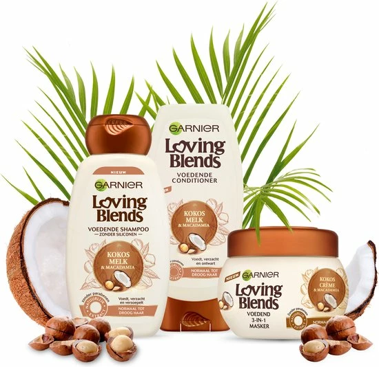 Goedkoopste β€οΈ Garnier Loving Blends Kokos & Macadamia Haarmasker - 6 X 300 Ml - Voordeelverpakking π 4 Goedkoopste β€οΈ Garnier Loving Blends Kokos & Macadamia Haarmasker - 6 X 300 Ml - Voordeelverpakking π - Afbeelding 2