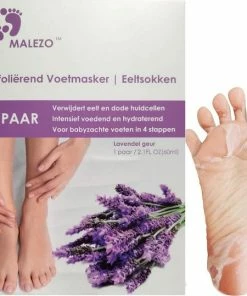 Uitgang 😍 MALEZO Premium Products MALEZO Exfoliërende & Hydraterende Eeltsokken - Voetmasker - Pedicure Sokken - Eelt Verwijderaar - Foot Peel Mask - Peeling Sokken - Voetverzorging - Lavendel ⌛