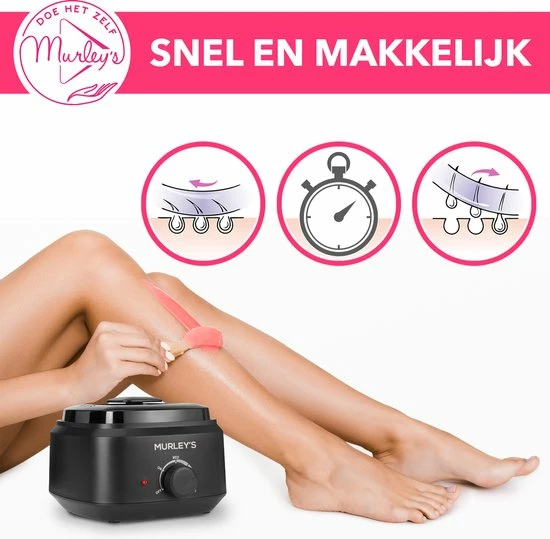 Uitgang π MURLEY'S Wax Apparaat Ontharen Set 600 Gram Waxbonen - 50x Houten Spatels - Extra Siliconenpot 𧨠6 Uitgang π MURLEY'S Wax Apparaat Ontharen Set 600 Gram Waxbonen - 50x Houten Spatels - Extra Siliconenpot 𧨠- Afbeelding 4