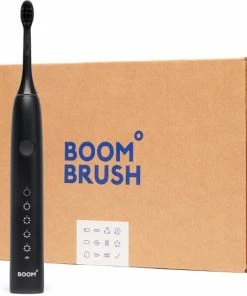 Kopen ❤️ BOOMBRUSH Elektrische Tandenborstel - Zwart - 90 Dagen Batterij - Duurzaam 🛒