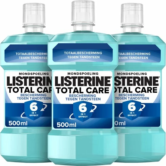 Groothandel 😍 LISTERINE Total Care Bescherming Tegen Tandsteen: Mondspoeling Voor Complete Bescherming Tegen De Opbouw Van Tandsteen Met 6-in-1 Effect - Met Essentiële Oliën, Fluoride En Zinkformule, 3 X 500 Ml 🤩 4 Groothandel 😍 LISTERINE Total Care Bescherming Tegen Tandsteen: Mondspoeling Voor Complete Bescherming Tegen De Opbouw Van Tandsteen Met 6-in-1 Effect - Met Essentiële Oliën, Fluoride En Zinkformule, 3 X 500 Ml 🤩 - Afbeelding 2
