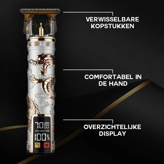 Beste Verkoop ⭐ Roberts & Co - Luxe Tondeuse Met Display-professionele Trimmerset – Bakkebaarden – Haar – Scheerapparaat – Goud - Draadloos/bedraad - 1 T/m 6 Mm ???? 7 Beste Verkoop ⭐ Roberts & Co - Luxe Tondeuse Met Display-professionele Trimmerset – Bakkebaarden – Haar – Scheerapparaat – Goud - Draadloos/bedraad - 1 T/m 6 Mm ???? - Afbeelding 5