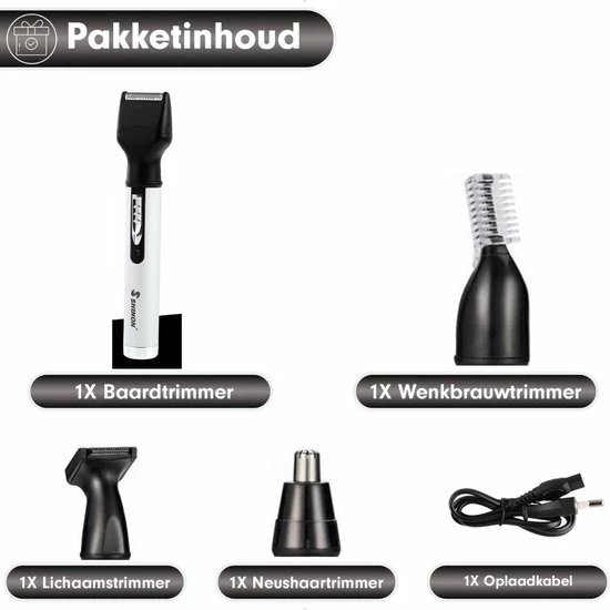 Promo π Shinon Sportsman 4 In 1 Oplaadbare, Multifunctionele Neus- En Oortrimmer - Neushaartrimmer - Baardtrimmer - Wenkbrauwtrimmer - Scheerapparaat - Mannen π 10 Promo π Shinon Sportsman 4 In 1 Oplaadbare, Multifunctionele Neus- En Oortrimmer - Neushaartrimmer - Baardtrimmer - Wenkbrauwtrimmer - Scheerapparaat - Mannen π - Afbeelding 8