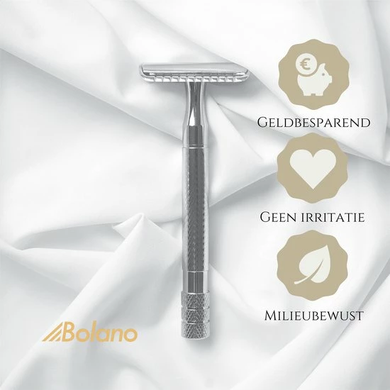 Groothandel π Bolano® Safety Razor Set Zilver + 30 Double Edge Scheermesjes + Houder - Klassiek Scheermes Voor Mannen En Vrouwen - D663 π 9 Groothandel π Bolano® Safety Razor Set Zilver + 30 Double Edge Scheermesjes + Houder - Klassiek Scheermes Voor Mannen En Vrouwen - D663 π - Afbeelding 7