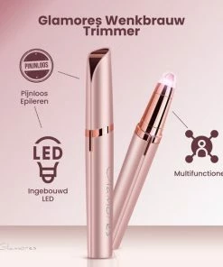 Flash-uitverkoop 🌟 GLAMORES Wenkbrauw Trimmer - Gezichtsepilator Vrouw - Epileerapparaat Dames - Ladyshave - Ladyshave Voor Vrouwen 🤩