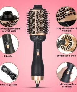 Begroting ⌛ Marilo`s Marilo’s 3 In 1 Föhnborstel - Krulborstel - Stijlborstel - Goud/Zwart ⌛ -Oral-B Shop 550x550 492
