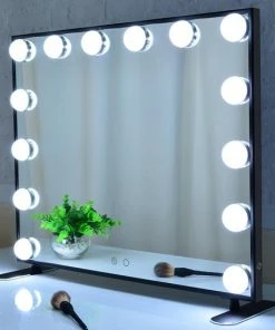 Top 10 🥰 Souvani Hollywood Spiegel | Videri Vanity Zwart | Spiegel Met Verlichting | Make Up Spiegel | Visagie Spiegel | Cosmetische Spiegel | Dimbaar 🌟