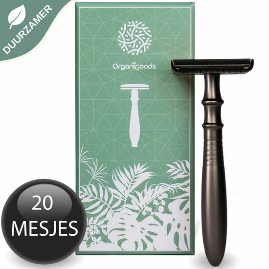 Beste Pirce ???? OrganiGoods Safety Razor RVS + 20 Scheermesjes Blades - Scheermesjes Voor Vrouwen - Mat Zwart - Double Edge Single Blade - Veiligheidsscheermes - Duurzaam Scheermesje ???? 3 Beste Pirce ???? OrganiGoods Safety Razor RVS + 20 Scheermesjes Blades - Scheermesjes Voor Vrouwen - Mat Zwart - Double Edge Single Blade - Veiligheidsscheermes - Duurzaam Scheermesje ????