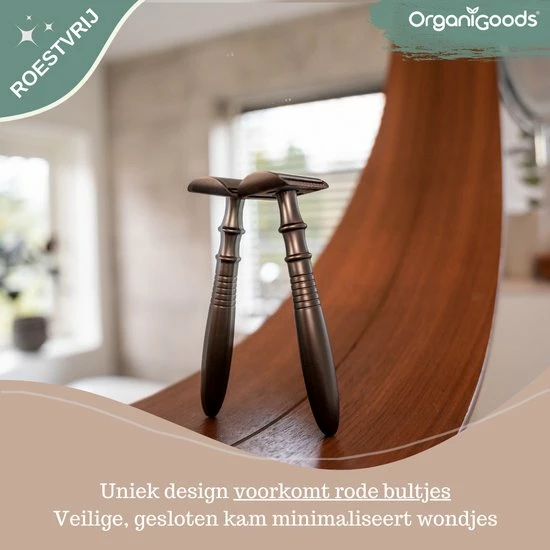 Beste Pirce ???? OrganiGoods Safety Razor RVS + 20 Scheermesjes Blades - Scheermesjes Voor Vrouwen - Mat Zwart - Double Edge Single Blade - Veiligheidsscheermes - Duurzaam Scheermesje ???? 4 Beste Pirce ???? OrganiGoods Safety Razor RVS + 20 Scheermesjes Blades - Scheermesjes Voor Vrouwen - Mat Zwart - Double Edge Single Blade - Veiligheidsscheermes - Duurzaam Scheermesje ???? - Afbeelding 2