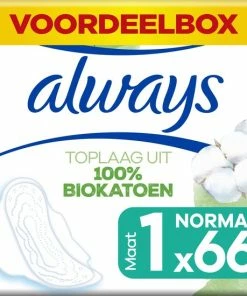 Hete verkoop 🔥 Always Cotton Protection Ultra Normal - Maat 1 - Maandverband Met Vleugels - 66 Stuks 🧨