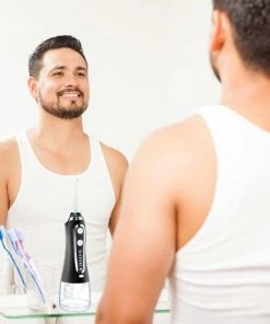 Hete verkoop 🎁 BOME Waterflosser Met 7 Opzetstukjes - Monddouche - Voorkom Tandsteen - Draadloos - 5 Standen - Zwart 🎉 -Oral-B Shop 550x550 78