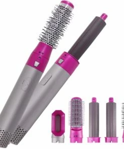Goedkoop 💯 Everything You Want EYW 5 In 1 Fohnborstel – Föhnborstel - Airwrap - Airwrap Krultang - Trendy Airstyler - 5 In 1 Multi Styler - Fohnborstel Roterend – Fohnborstels – 1000W - Roos ✔️