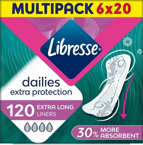 Beste Pirce π Libresse Extra Protection Extra Long Inlegkruisjes 6 X 20 Stuks π 3 Beste Pirce π Libresse Extra Protection Extra Long Inlegkruisjes 6 X 20 Stuks π