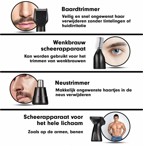 Promo π Shinon Sportsman 4 In 1 Oplaadbare, Multifunctionele Neus- En Oortrimmer - Neushaartrimmer - Baardtrimmer - Wenkbrauwtrimmer - Scheerapparaat - Mannen π 7 Promo π Shinon Sportsman 4 In 1 Oplaadbare, Multifunctionele Neus- En Oortrimmer - Neushaartrimmer - Baardtrimmer - Wenkbrauwtrimmer - Scheerapparaat - Mannen π - Afbeelding 5