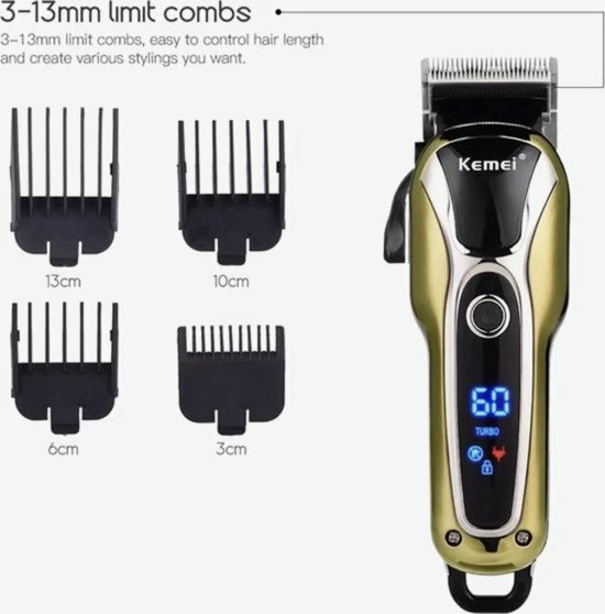 Flash-uitverkoop ???? Kemei Men Children Hair Clipper Trimmer #Professional Barber# Cordless#High Quality LCD Electric# Cutter Shaver Razor ???? 5 Flash-uitverkoop ???? Kemei Men Children Hair Clipper Trimmer #Professional Barber# Cordless#High Quality LCD Electric# Cutter Shaver Razor ???? - Afbeelding 3