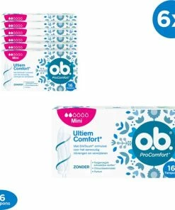 Flash-uitverkoop 👏 O.b.® O.b. ProComfort Mini Tampons Voor De Lichte Tot Normale Menstruatiedagen, Met Dynamic Fit-technologie En SilkTouch Oppervlak Voor Ultiem Comfort En Betrouwbare Bescherming, 6 X16 Stuks 👏