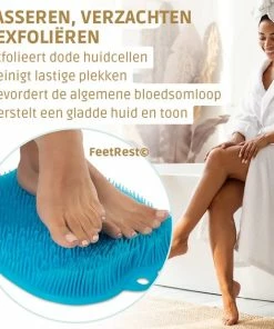 Coupon 🥰 Merkloos FeetRest Voetscrubber - Voetborstel - Voetenbad - Voetmassage Apparaat Bloedsomloop - Douchemat - Ex Foliërende Werking - Donkerblauw 🔔 -Oral-B Shop 550x564 4