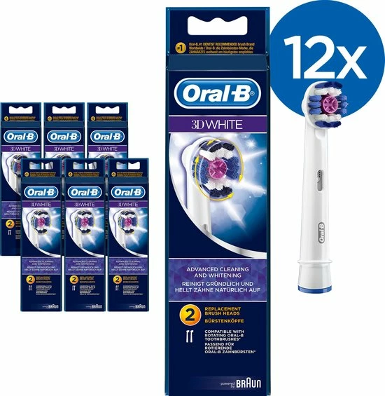 Coupon 🥰 Oral B Oral-B 3D White - Opzetborstels - 12 Stuks ❤️ 3 Coupon 🥰 Oral B Oral-B 3D White - Opzetborstels - 12 Stuks ❤️