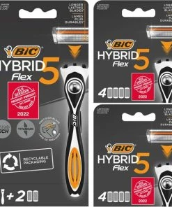 Gloednieuw ⌛ BIC Scheermesjes - Hybrid 5 Flex Scheersysteem Met 10 Navullingen - Bundelvoordeel - Product Van Het Jaar 2022 😍