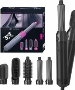 Beste Verkoop 🎉 Merkloos Föhnborstel - 5-in-1 Set - Stijlborstel - Multistyler Airwrap - Krultang Met Opzetstukken - Haardroger Met Borstel - Krulborstel - Haarborstel - Hairwrap 🤩