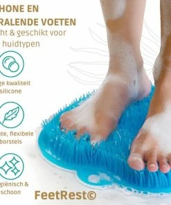 Coupon 🥰 Merkloos FeetRest Voetscrubber - Voetborstel - Voetenbad - Voetmassage Apparaat Bloedsomloop - Douchemat - Ex Foliërende Werking - Donkerblauw 🔔 -Oral-B Shop 550x573 3