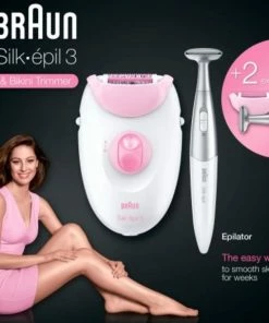Uitgang ❤️ Braun Silk-épil 3 - SE3-321 Legs, Arms & Body: Epilator (20 Pincetten) Met Massagerollers + 👙 Bikini Trimmer - Kleur: Wit + Roze 🌟 -Oral-B Shop 550x575 3