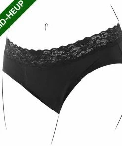 Korting ⌛ Bamboozy Menstruatie Ondergoed 4-laags Mid-Heup Maat XL 42-44 Zwart Period Underwear Duurzaam Menstrueren Incontinentie Zero Waste Daisy ✨